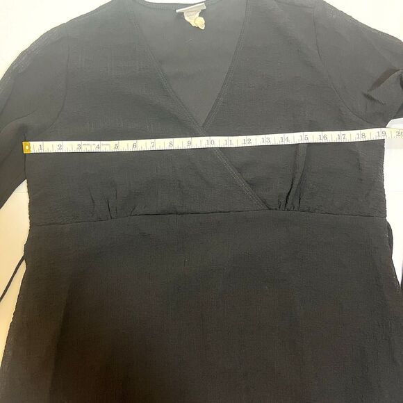 Baby and Me Maternity Top Small Plaid Sheer Layered Hem Boho Blouse - Picture 5 of 11